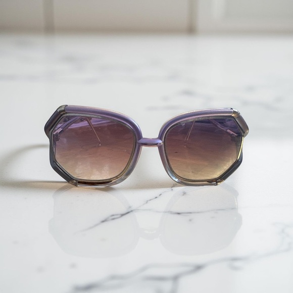 Ted Lapidus Accessories - Ted Lapidus,Paris Original Vintage Purple Sunglasses, Oversized Butterfly Square